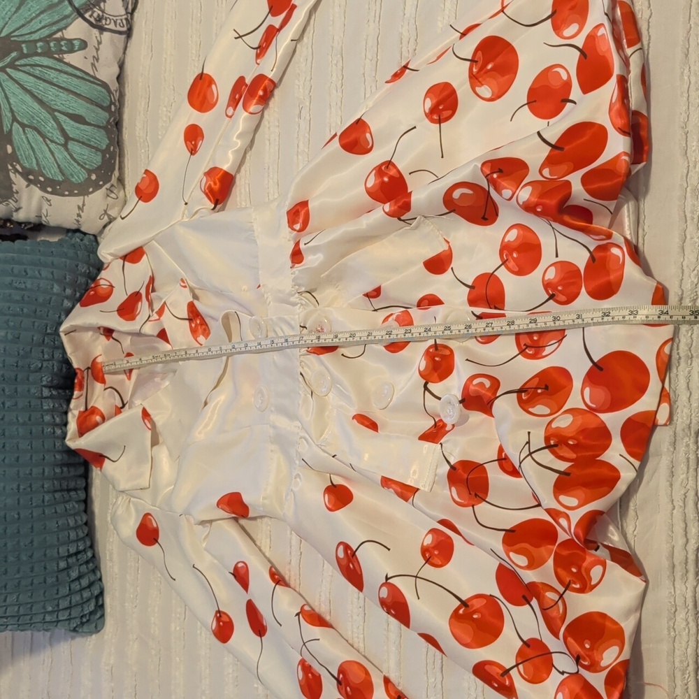 Cherry Print Women's Jacket - Picture 5 of 8
